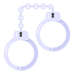 
Handcuffs icon in flat design.

