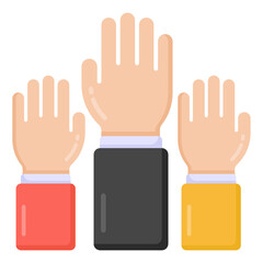 
Hands up denoting flat icon of volunteer

