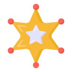 
Sheriff badge flat style icon 

