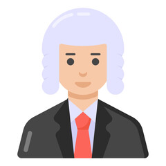 
Judge in flat style icon 

