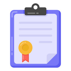 
Certificate in flat style icon, editable vector

