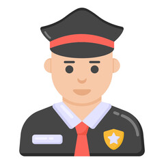 
Police officer in flat style editable vector 

