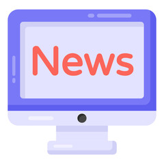 
Online news flat style icon, editable vector 

