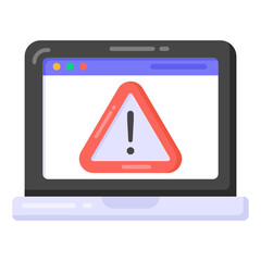 
Laptop error in flat style icon, editable vector 

