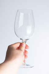 Wine glass on white background