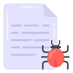
Bug with paper denoting flat icon of malicious file 

