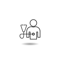 Stethoscope icon with shadow