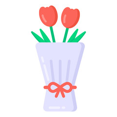 
Beautiful icon of bouquet in flat style, bunch of flowers

