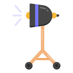 
Spotlight device, flat design of studio light

