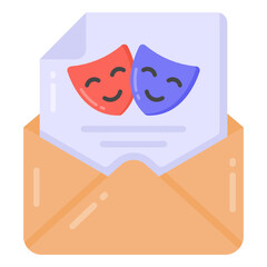 
Drama script icon in flat editable style

