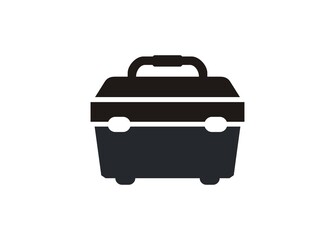 Tool box. Simple icon in black and white.