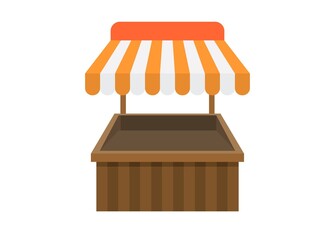 Wooden stall. Simple flat illustration