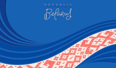 Belarus patriotic design with national ornament element. Stylized trendy background. Vector illustration