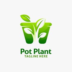 Pot plant logo design