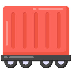 
Royal wagon icon in flat design 

