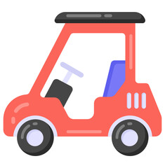 
Golf cart vector icon in flat design 


