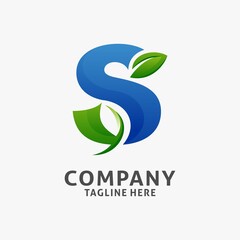 Letter S leaf logo design