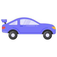 Fototapeta premium Racing car in flat style icon, editable vector