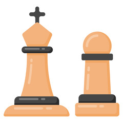 
Chess in flat style icon, indoor game

