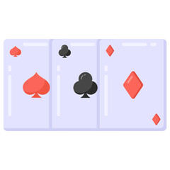 
Playing cards denoting flat icon of poker 

