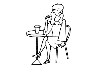 カフェでくつろいでいる人02