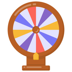 
Lucky wheel in fat style icon, fortune game

