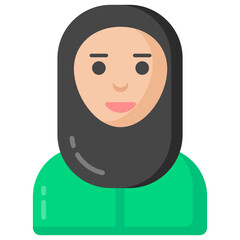 
A traditional hijab girl flat editable icon 

