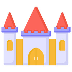 
Icon of magic castle, flat design

