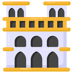 
A multi storeyed building icon in flat style

