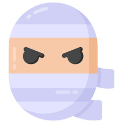 
A person with bandit, flat icon of mummy

