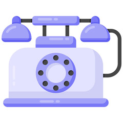 
A vintage telephone flat editable icon

