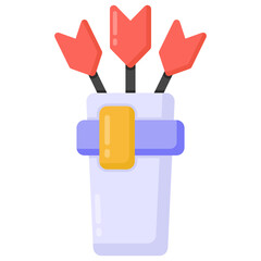 
Trendy arrows in a box denoting quiver bag

