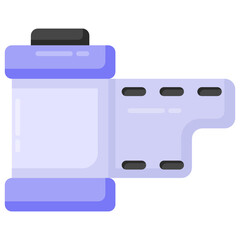 
Flat vector of film roll, camera reel

