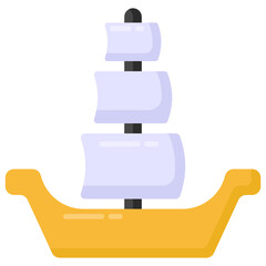  An egyptian warship icon in flat editable design   © SmashingStocks
