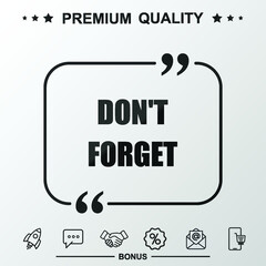 Don't forget writing icon. Text inside quote symbol