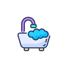 Bath Tub icon in vector. Logotype