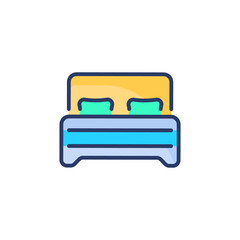 Bed Room icon in vector. Logotype