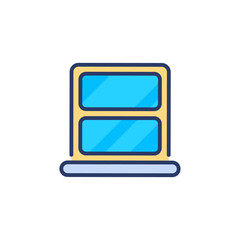 Glass Window icon in vector. Logotype