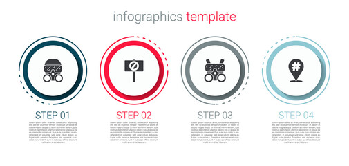 Set Gas mask, Protest, and . Business infographic template. Vector.
