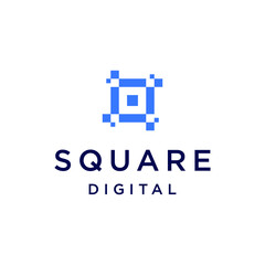 digital square logo vector modern simple combination design concepts