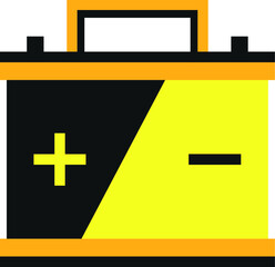 Car battery. Drawing in a flat style.