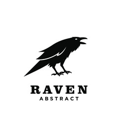 Fototapeta na wymiar Black Raven logo icon design