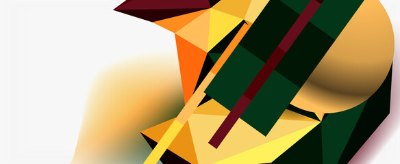 Trendy 3d geometric composition, design template for business or technology presentation, internet poster or web brochure cover