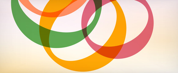 Obraz premium Ring geometric shapes, o letter repetition wallpaper. Abstract background for business or technology presentations, internet posters or web brochure covers