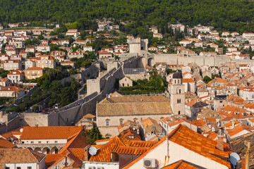 Fototapeta na wymiar View of the rooftops of the Old Town of Dubrovnik. Croatia