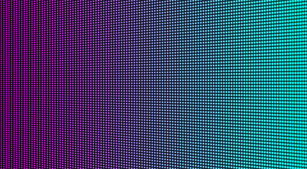 Naklejka premium Led screen. TV background. Lcd monitor with points. Pixel texture. Digital display. Electronic diode effect. Pink green television videowall. Projector grid template with bulbs. Vector illustration