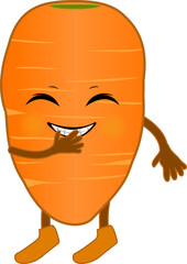 クスクス笑う可愛い人参のキャラクター