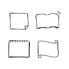 手書き風　メモやノートのシンプルなフレームセット