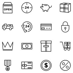 e commerce icon set line style vector