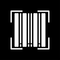 Bar code icon solid style vector
